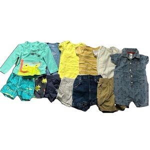 Carter's Baby Boys Yellow, Blue, Teal & Gray Clothing Mix